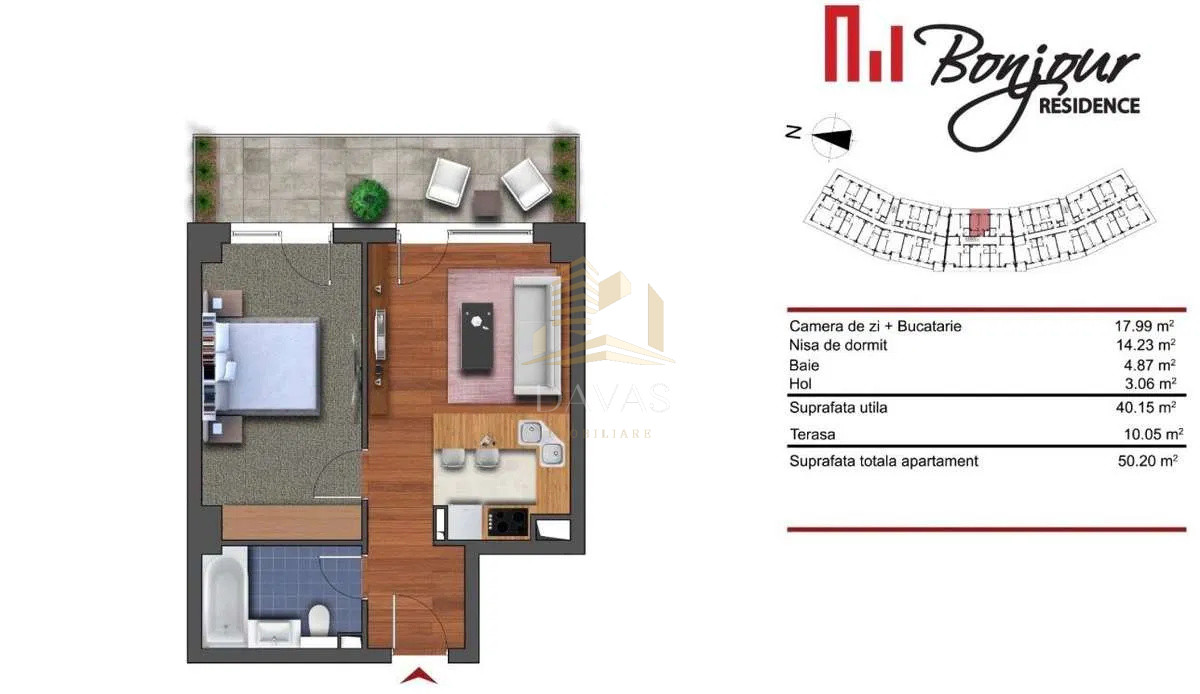 Apartament cu 2 camere | Cartierul Buna Ziua | Bonjour Residence