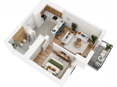 Apartament în bloc Nou de 2 camere - Parcare | Baciu 