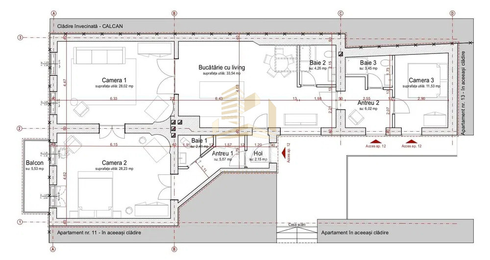Apartament circular cu 4 camere | Centru | etajul 1