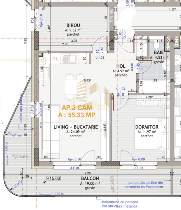 Apartament de 3 camere semidecomandat | Florești 