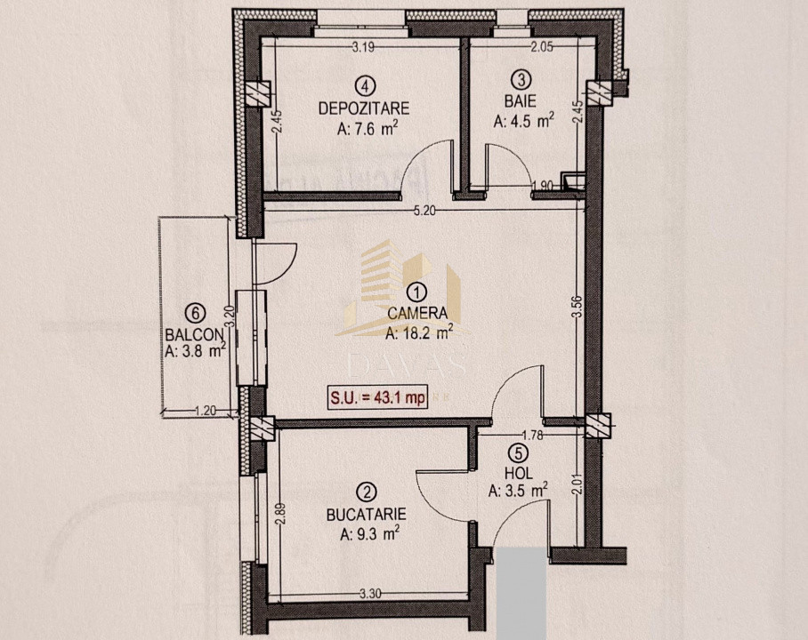 Apartament de 3 camere, compartimentare semidecomandata | Floresti 