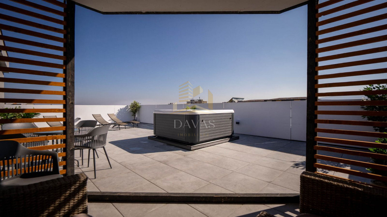Penthouse ultrafinisat de închiriat + Terasa 150mp | Jacuzzi | Iulius Mall