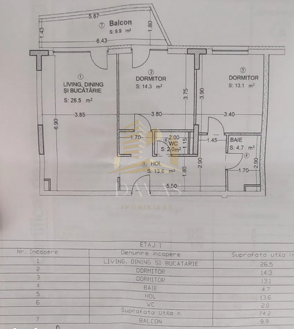 Apartament 3 camere semidecomandat+Terasa | Mon Jardin | Sopor