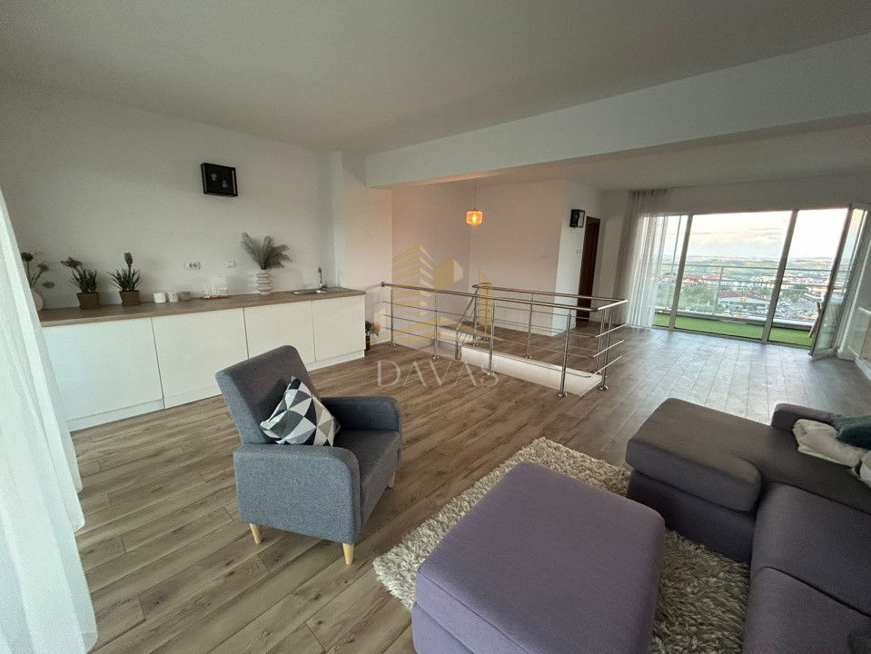 Penthouse pe 2 niveluri de închiriat | 4 camere| 160mp| Terasa 75mp | Buna Ziua